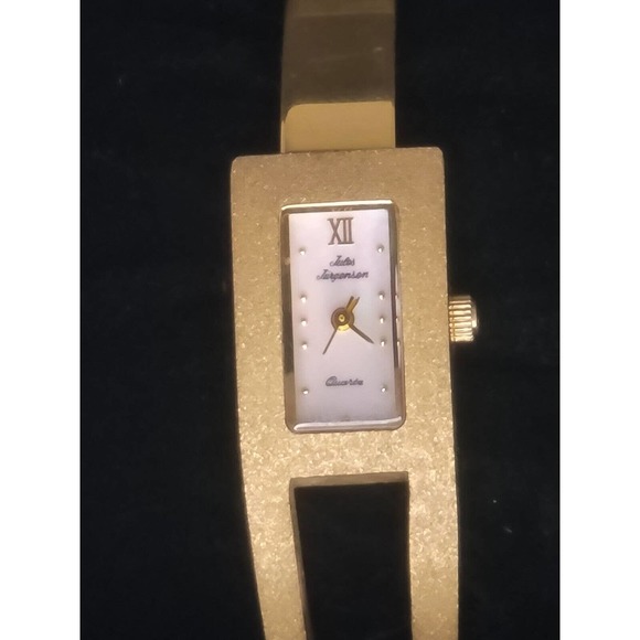 Gorgeous Jules Jurgensen 7830 Women's 18mm Pearl Dial Quartz Gold Tone - Picture 4 of 10